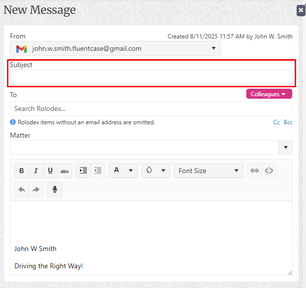 Subject Line