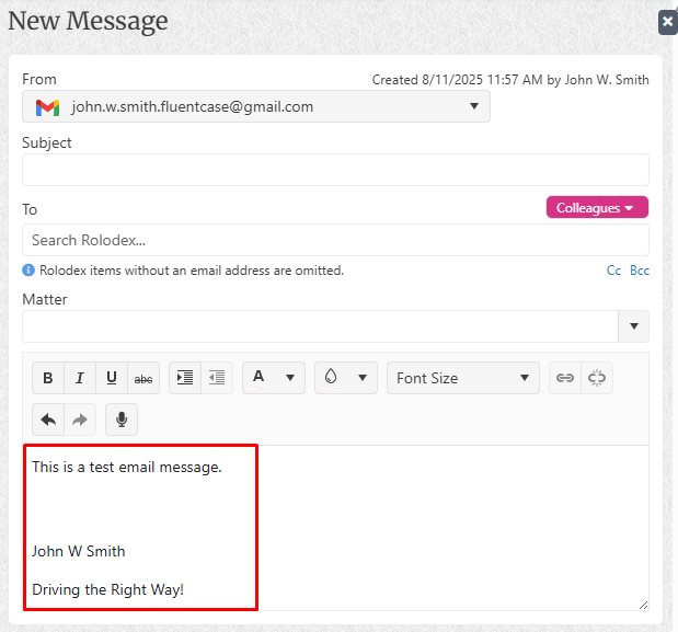 Draft your message body